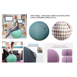 Sitting Ball Chair for Office, Dorm, and Home, Pilates Exercise Yoga Ball with Cover, Lightweight Self-Standing Ergonomic Posture Activating Exercise Ball Solution with Handle and Pump
