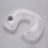Neck Pillow Flocking Plush Fabric Cover Inflatable Outdoor Travel Cushion U-Shaped Accessories