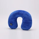 Neck Pillow Flocking Plush Fabric Cover Inflatable Outdoor Travel Cushion U-Shaped Accessories