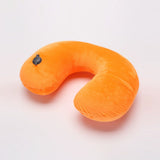 Neck Pillow Flocking Plush Fabric Cover Inflatable Outdoor Travel Cushion U-Shaped Accessories