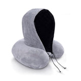 U-Shaped Pillow Storage Portable Memory Foam Hooded Multi-functional Neck Pillow Neck Pillow Airplane Nap U-Shaped Travel Pillow for Plane Cars Trains Office